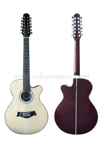 סיטונאי גיטרה אקוסטית 40 אינץ' מיני חתוכה 12 מיתרים (AF665CE-12)