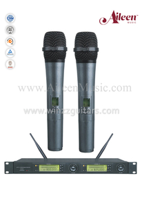 מקלט כפול מקצועי FM UHF מיקרופון מיקרופון אלחוטי (AL-327UM)
