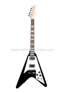 גיטרה חשמלית כבדה 6 מיתרים מעופפת בצורת V גיטרה חשמלית כבדה בסגנון FV (EGH600)